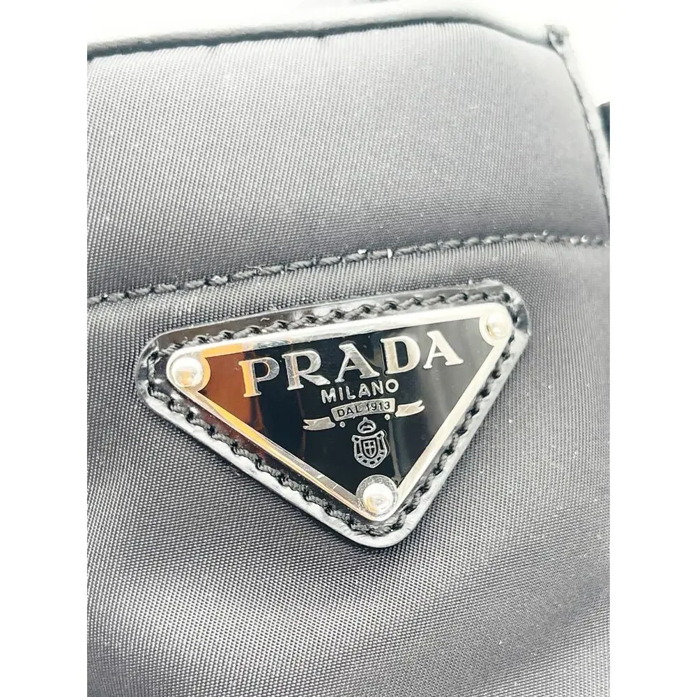 Prada Black Spazzolato Leather Re-Nylon Triangle Logo Lug Sole Ankle Boots IT 40 - Picture 10 of 13
